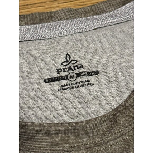 Prana Gray Green Longsleeve Athletic Shirt Medium Breathe Crewneck Gorpcore - Picture 3 of 11